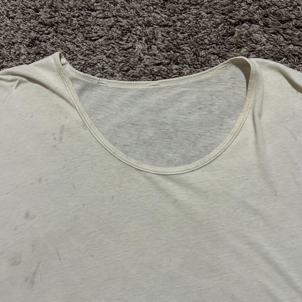 Vintage Thrashed Shirt Plain White Tee 90s y2k Minimalist Aesthetic OSFA Mens XL - Picture 2 of 14
